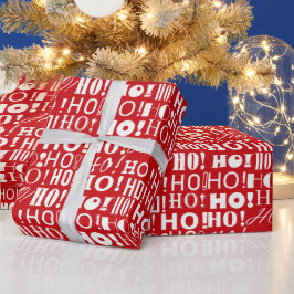 Der Weihnachtsfest! HO! HO! Gruß, Venezianisch Rot Geschenkpapier