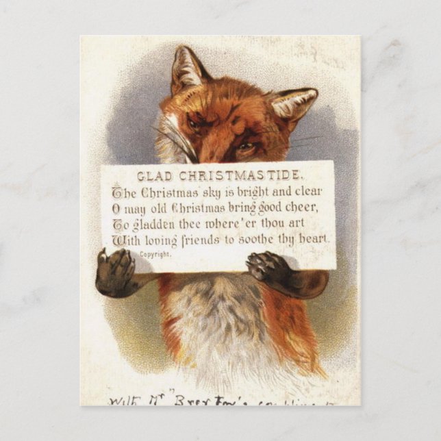 Der Weihnachtsfuchs Feiertagspostkarte (Vorderseite)