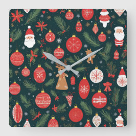 Der Weihnachtsgeist verkörpern, frohe Weihnachten Quadratische Wanduhr