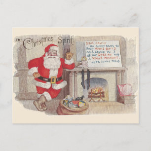 Der Weihnachtsgeist - Vintage-Postkarten-Kunst Postkarte