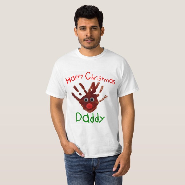 Der Weihnachtshanddruck T - Shirt Rudolph reind (Vorne ganz)