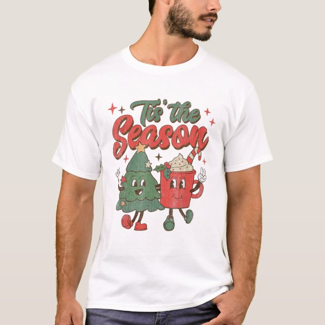 Der Weihnachtskaffee Weihnachten Der sonnige Snowm T-Shirt (Vorderseite)