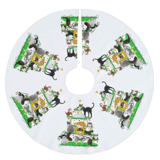 Der Weihnachtskatzen-Eigentumswohnungs-Baum-Rock Polyester Weihnachtsbaumdecke (Vorderseite)