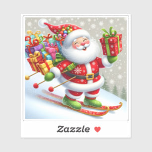 Der Weihnachtslauf mit farbenfrohen Geschenken Aufkleber