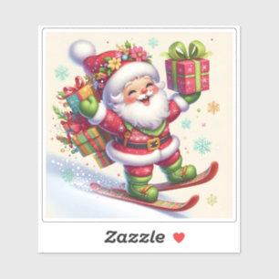 Der Weihnachtslauf mit farbenfrohen Geschenken Aufkleber