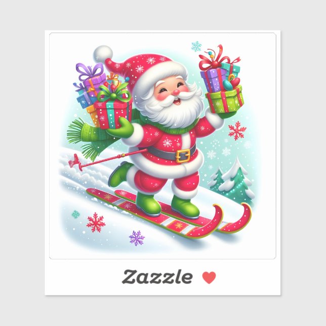 Der Weihnachtslauf mit farbenfrohen Geschenken Aufkleber (Blatt)