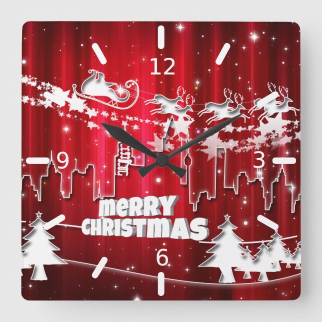 Der Weihnachtsmann am Arbeitsplatz Uhr (Vorderseite)