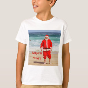 Der Weihnachtsmann am Strand wünscht einen sonnige T-Shirt