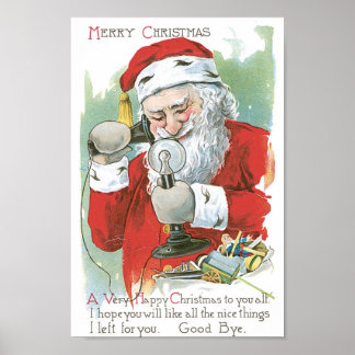 Der Weihnachtsmann am Telefon Poster