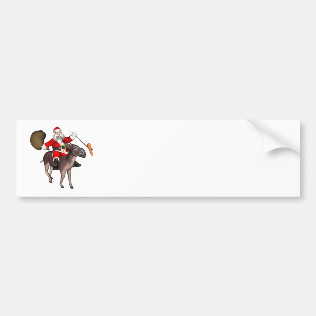 Der Weihnachtsmann auf dem Donkey Autoaufkleber (Vorne)
