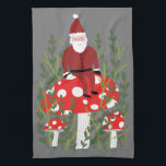 Der Weihnachtsmann auf dem Magischen Pilz Geschirrtuch<br><div class="desc">Geben Sie das Geschenk dieses niedlichen Küchentüchers. Passen Sie es mit Ihrem eigenen Text an,  wenn Sie möchten. Karo in meinem Shop für viel mehr Farben und Muster!</div>