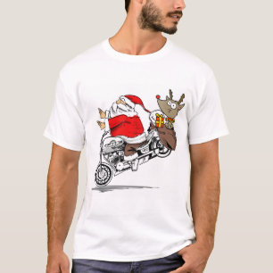 Der Weihnachtsmann auf dem Motorrad Rudolph der Re T-Shirt