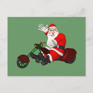 Der Weihnachtsmann auf dem Motortrick Feiertagspostkarte