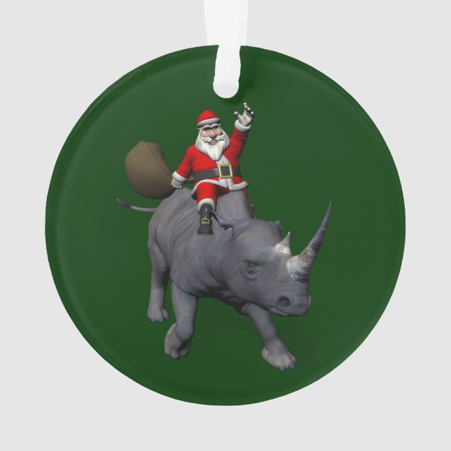 Der Weihnachtsmann auf dem Rhinoceros Ornament (Rückseite)