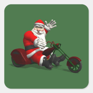Der Weihnachtsmann auf dem Trip Quadratischer Aufkleber