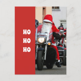 Der Weihnachtsmann auf einem Motorrad Ho Ho Ho Postkarte