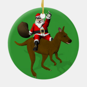 Der Weihnachtsmann auf Kangaroo Keramik Ornament