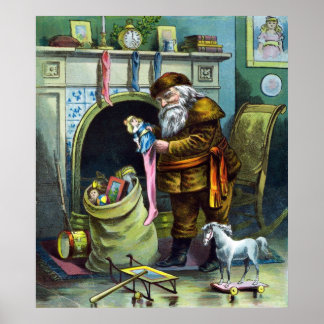 Der Weihnachtsmann aus dem Jahr 1889 Viktorianisch Poster