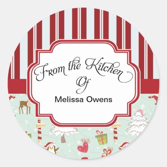 Der Weihnachtsmann aus der Küche der Backaufkleber Runder Aufkleber (Vorderseite)