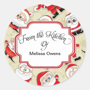 Der Weihnachtsmann aus der Küche der Backaufkleber Runder Aufkleber