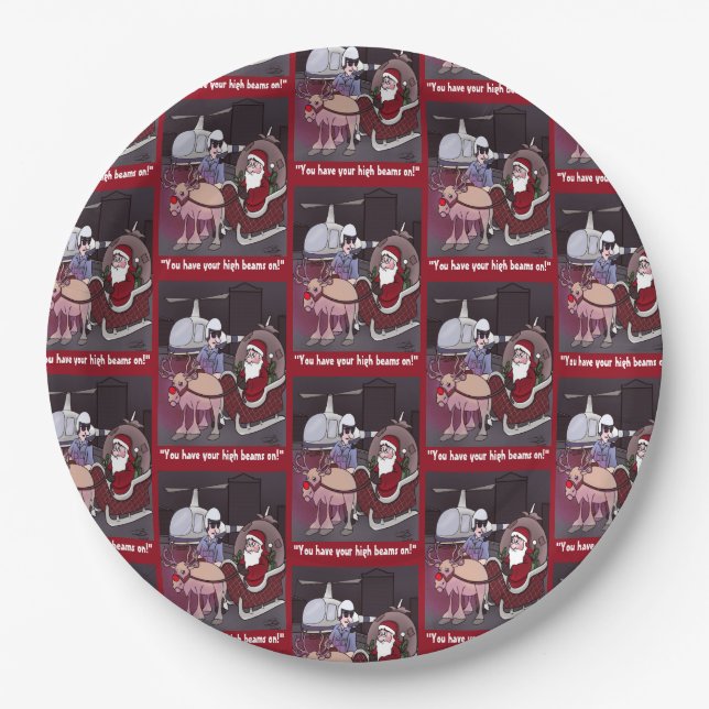 Der Weihnachtsmann bekommt ein Ticketrunden Pappteller (Vorderseite)