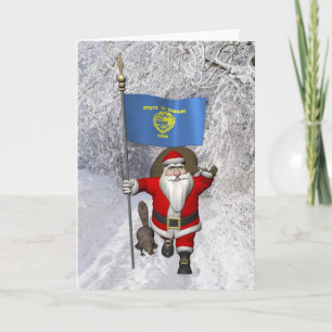 Der Weihnachtsmann besucht den Biber-Staat Feiertagskarte