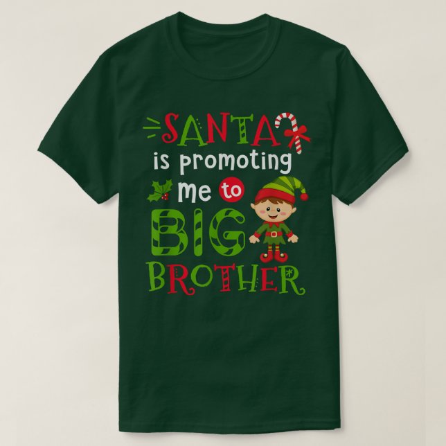 Der Weihnachtsmann bewirbt mich zum großen Bruder- T-Shirt (Design vorne)