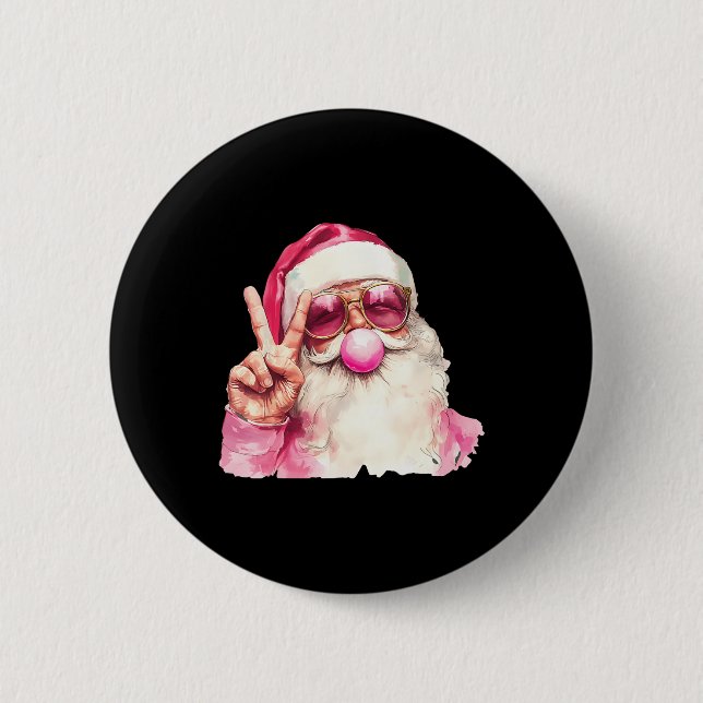 Der Weihnachtsmann bläst blubble gum pink sanft Ch Button (Vorderseite)