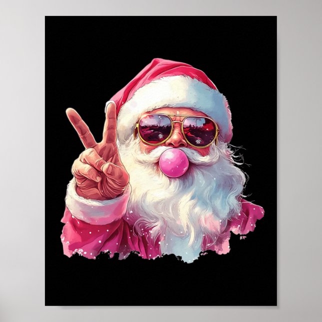 Der Weihnachtsmann bläst blubble gum pink sanft Ch Poster (Vorne)