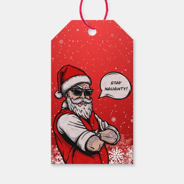 Der Weihnachtsmann Bleibe Naughty Funny Geschenkanhänger (Vorderseite)