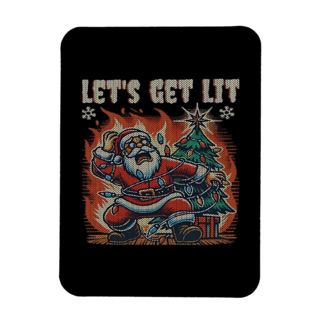 Der Weihnachtsmann brennt, lasst uns den klassisch Magnet (Vertikal)