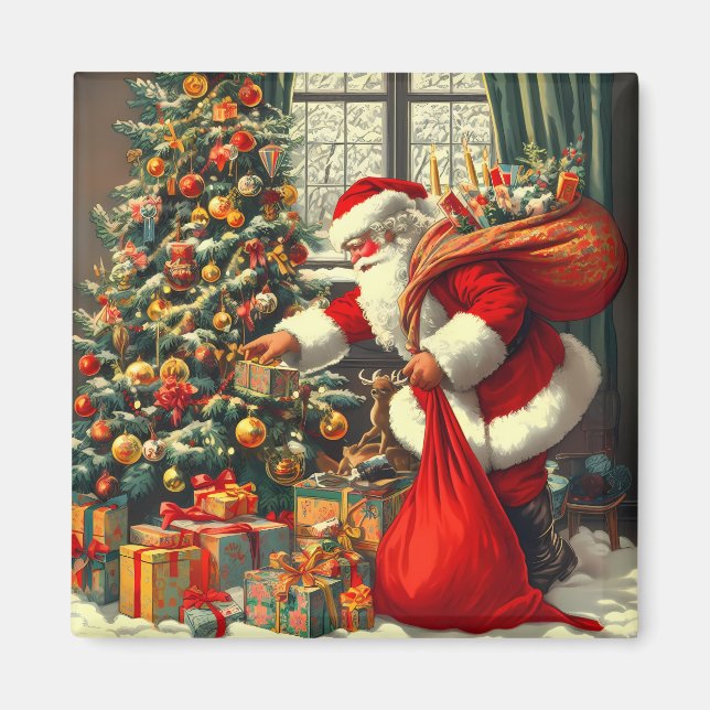 Der Weihnachtsmann bringt den Kindern Freude Magnet (Vorne)
