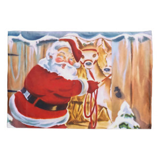 Der Weihnachtsmann bringt seine Rentiere Kissenbezug