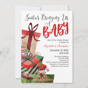 Der Weihnachtsmann bringt uns eine Baby-Weihnachts Einladung