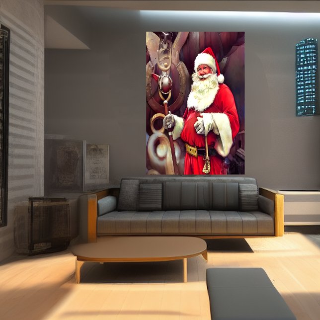 Der Weihnachtsmann eins ein Schiff | AI Art Poster (Von Creator hochgeladen)