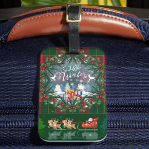 Der Weihnachtsmann fährt auf Schlitten unter der F Gepäckanhänger