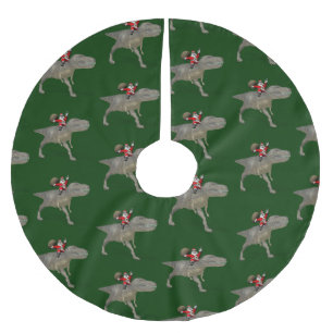 Der Weihnachtsmann fährt auf Trex Polyester Weihnachtsbaumdecke