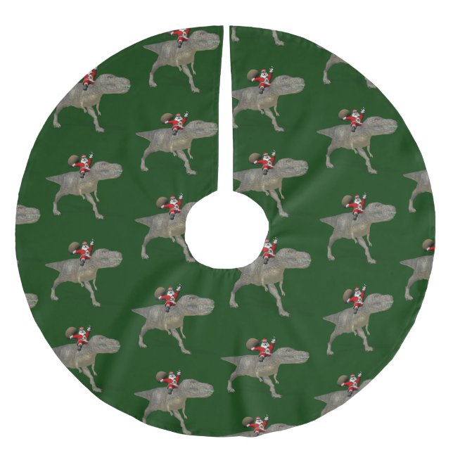 Der Weihnachtsmann fährt auf Trex Polyester Weihnachtsbaumdecke (Vorderseite)