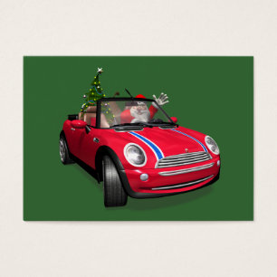 Der Weihnachtsmann fährt eine Mini