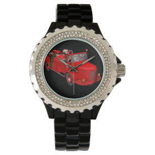 Der Weihnachtsmann fährt einen Feuerzug Armbanduhr
