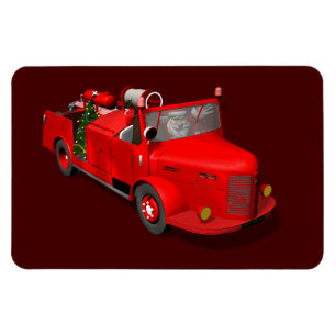 Der Weihnachtsmann fährt einen Feuerzug Magnet