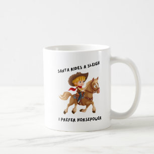 Der Weihnachtsmann fährt einen Schlitten. Ich zieh Kaffeetasse