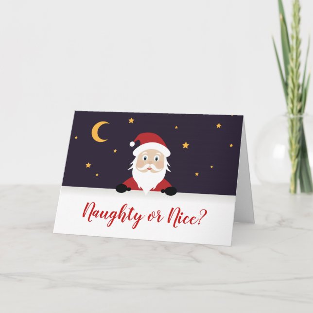 Der Weihnachtsmann frech oder nett Karte (Vorderseite)