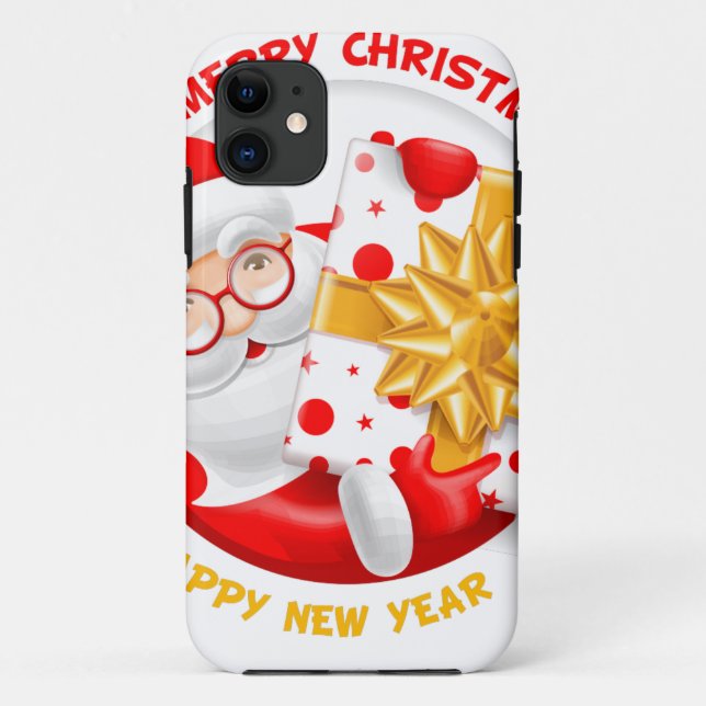 Der Weihnachtsmann freut sich neues Jahr Case-Mate iPhone Hülle (Rückseite)