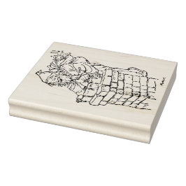 Der Weihnachtsmann geht den Schornstein hinunter Gummistempel