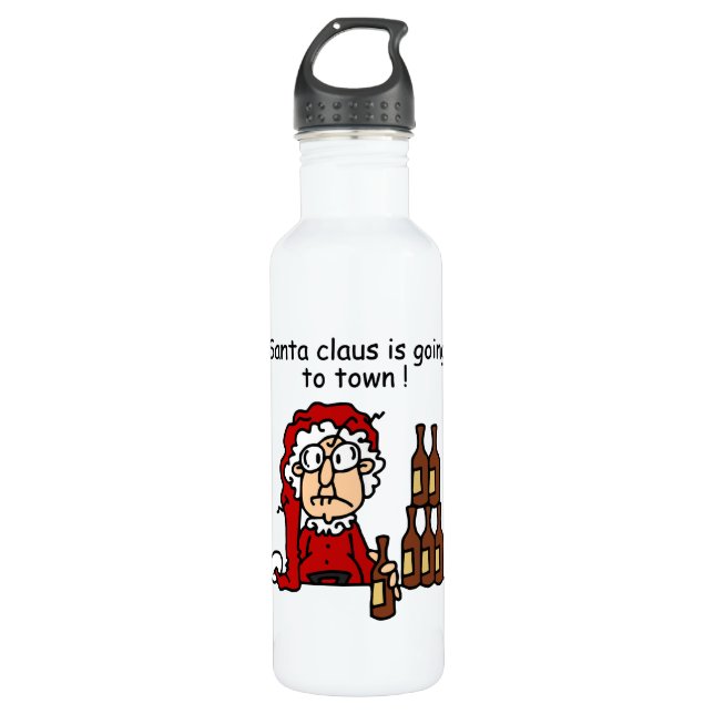 Der Weihnachtsmann geht in die Stadt Trinkflasche (Vorderseite)