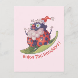 Der Weihnachtsmann genießt die Ferien Postkarte