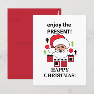 Der Weihnachtsmann genießt die Gegenwart Postkarte