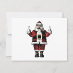 Der Weihnachtsmann gibt den Finger Feiertagskarte<br><div class="desc">Der Weihnachtsmann,  der den beiden Fingersalat gibt</div>