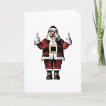 Der Weihnachtsmann gibt den Finger Feiertagskarte<br><div class="desc">Der Weihnachtsmann,  der den beiden Fingersalat gibt</div>